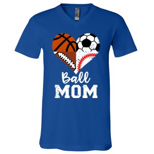 Baseball Mom Basketball Football Gift V-Neck T-Shirt