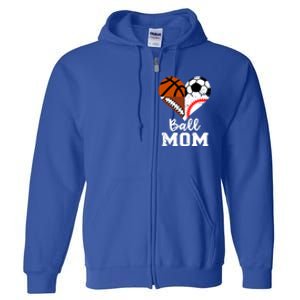 Baseball Mom Basketball Football Gift Full Zip Hoodie