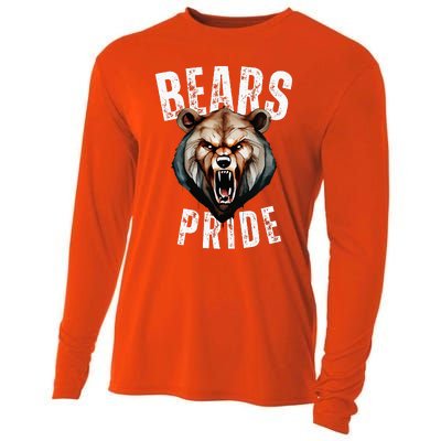 Bears Mascot Back To School Spirit Pride Sport Fans Game Day Cooling Performance Long Sleeve Crew