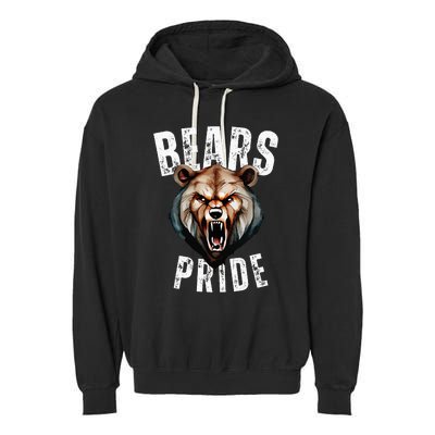 Bears Mascot Back To School Spirit Pride Sport Fans Game Day Garment-Dyed Fleece Hoodie