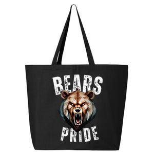 Bears Mascot Back To School Spirit Pride Sport Fans Game Day 25L Jumbo Tote