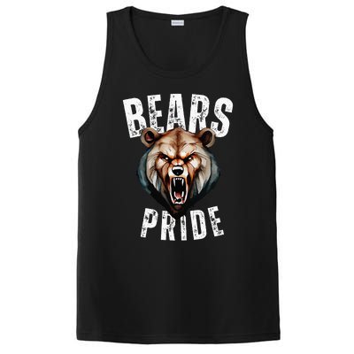 Bears Mascot Back To School Spirit Pride Sport Fans Game Day PosiCharge Competitor Tank