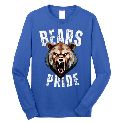 Bears Mascot Back To School Spirit Pride Sport Fans Game Day Long Sleeve Shirt