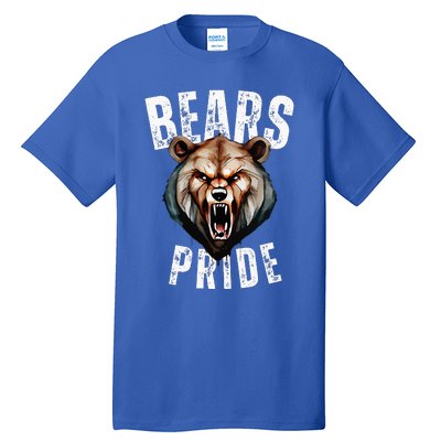 Bears Mascot Back To School Spirit Pride Sport Fans Game Day Tall T-Shirt