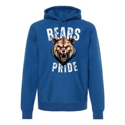 Bears Mascot Back To School Spirit Pride Sport Fans Game Day Premium Hoodie