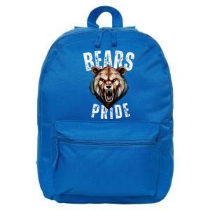 Bears Mascot Back To School Spirit Pride Sport Fans Game Day 16 in Basic Backpack