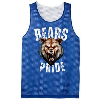 Bears Mascot Back To School Spirit Pride Sport Fans Game Day Mesh Reversible Basketball Jersey Tank