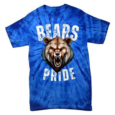 Bears Mascot Back To School Spirit Pride Sport Fans Game Day Tie-Dye T-Shirt