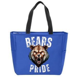 Bears Mascot Back To School Spirit Pride Sport Fans Game Day Zip Tote Bag