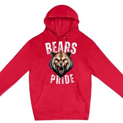 Bears Mascot Back To School Spirit Pride Sport Fans Game Day Premium Pullover Hoodie