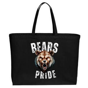 Bears Mascot Back To School Spirit Pride Sport Fans Game Day Cotton Canvas Jumbo Tote