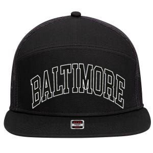 Baltimore Maryland 7 Panel Mesh Trucker Snapback Hat