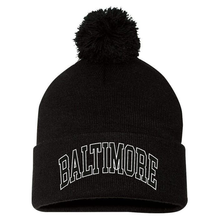 Baltimore Maryland Pom Pom 12in Knit Beanie