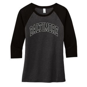 Baltimore Maryland Women's Tri-Blend 3/4-Sleeve Raglan Shirt