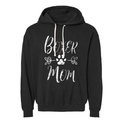 Boxer Mom Boxer Dog Lover Owner Funny Boxer Dog Mom Garment-Dyed Fleece Hoodie