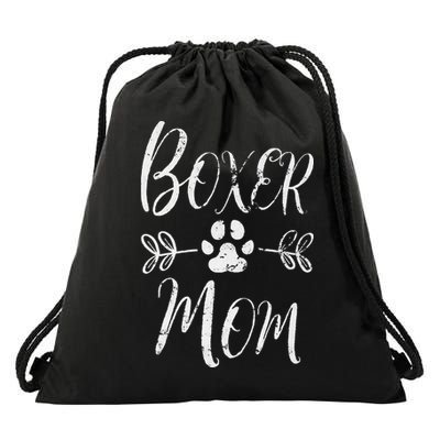 Boxer Mom Boxer Dog Lover Owner Funny Boxer Dog Mom Drawstring Bag