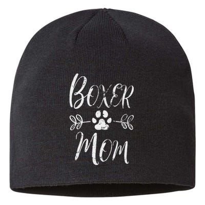 Boxer Mom Boxer Dog Lover Owner Funny Boxer Dog Mom Sustainable Beanie