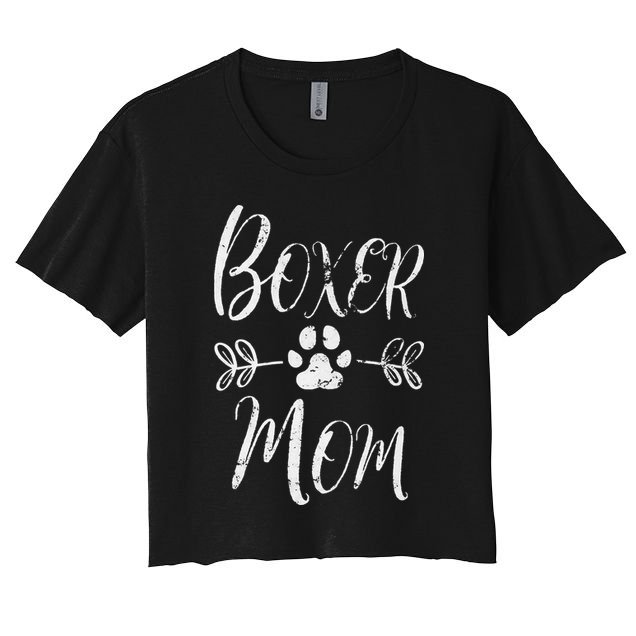 Boxer Mom Boxer Dog Lover Owner Funny Boxer Dog Mom Crop Top