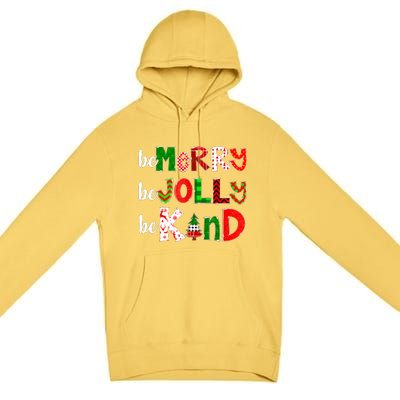 Be Merry Be Jolly Be Kind Merry Christmas Teacher Xmas Pjs Premium Pullover Hoodie