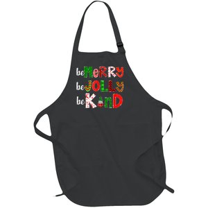 Be Merry Be Jolly Be Kind Merry Christmas Teacher Xmas Pjs Full-Length Apron With Pockets