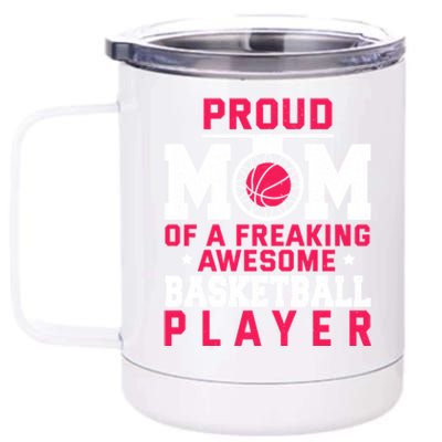 Basketball Mom Bball Player Mother Theme Quote Gift 12 oz Stainless Steel Tumbler Cup