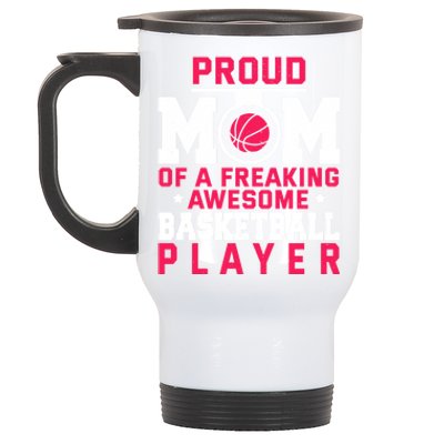 Basketball Mom Bball Player Mother Theme Quote Gift Stainless Steel Travel Mug