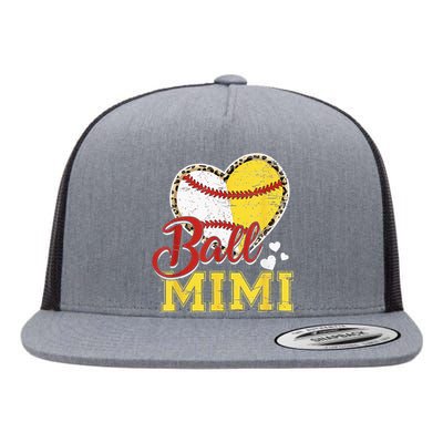 Ball Mom Baseball Softball Mimi Team Sports Flat Bill Trucker Hat