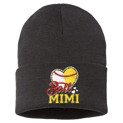 Ball Mom Baseball Softball Mimi Team Sports Sustainable Knit Beanie