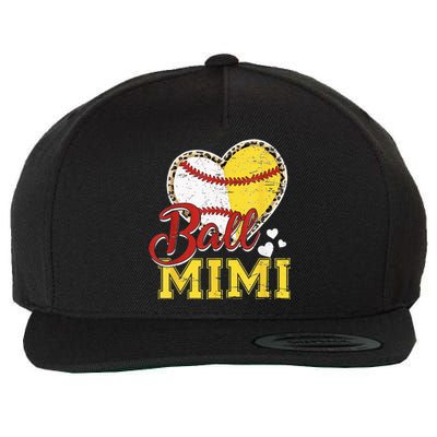 Ball Mom Baseball Softball Mimi Team Sports Wool Snapback Cap