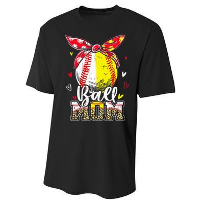 Ball Mom Baseball Softball Mom Mothers Day Mama Performance Sprint T-Shirt