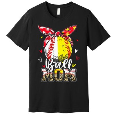 Ball Mom Baseball Softball Mom Mothers Day Mama Premium T-Shirt