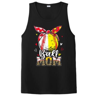 Ball Mom Baseball Softball Mom Mothers Day Mama PosiCharge Competitor Tank