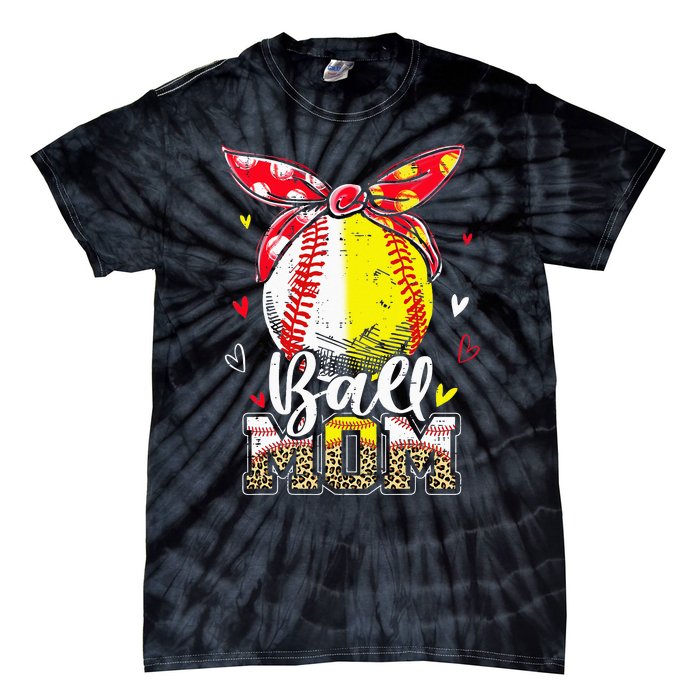 Ball Mom Baseball Softball Mom Mothers Day Mama Tie-Dye T-Shirt