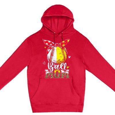 Ball Mom Baseball Softball Mom Mothers Day Mama Premium Pullover Hoodie