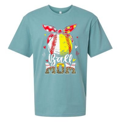 Ball Mom Baseball Softball Mom Mothers Day Mama Sueded Cloud Jersey T-Shirt