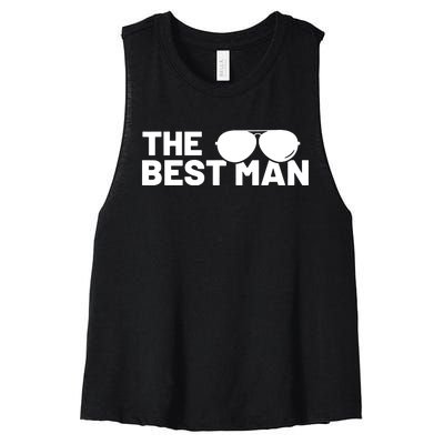 Best Man Bachelor Supplies Party Wedding Women's Racerback Cropped Tank