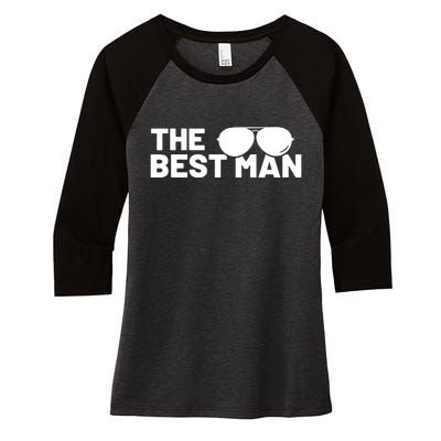 Best Man Bachelor Supplies Party Wedding Women's Tri-Blend 3/4-Sleeve Raglan Shirt