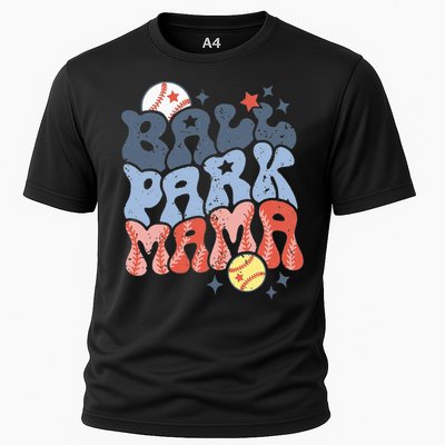 Ballpark Mama Baseball Mom Softball Mom Mothers Day Groovy Cooling Performance Crew T-Shirt