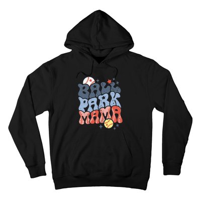 Ballpark Mama Baseball Mom Softball Mom Mothers Day Groovy Hoodie