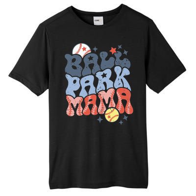 Ballpark Mama Baseball Mom Softball Mom Mothers Day Groovy Tall Fusion ChromaSoft Performance T-Shirt