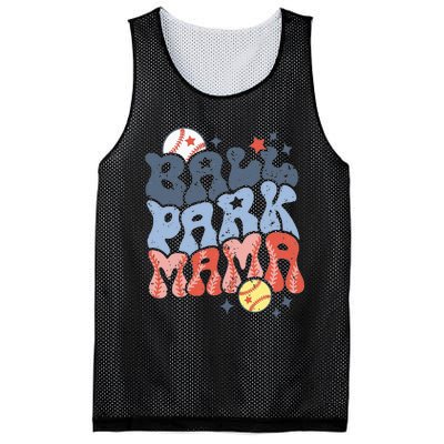 Ballpark Mama Baseball Mom Softball Mom Mothers Day Groovy Mesh Reversible Basketball Jersey Tank