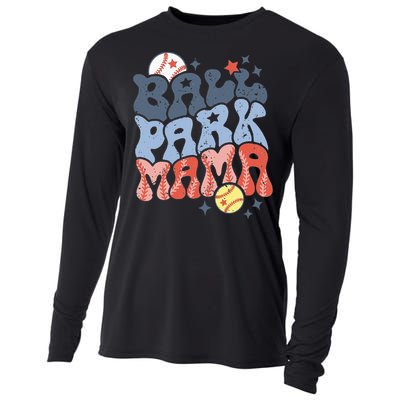 Ballpark Mama Baseball Mom Softball Mom Mothers Day Groovy Cooling Performance Long Sleeve Crew