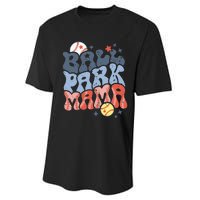 Ballpark Mama Baseball Mom Softball Mom Mothers Day Groovy Performance Sprint T-Shirt