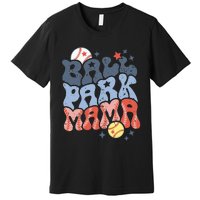 Ballpark Mama Baseball Mom Softball Mom Mothers Day Groovy Premium T-Shirt