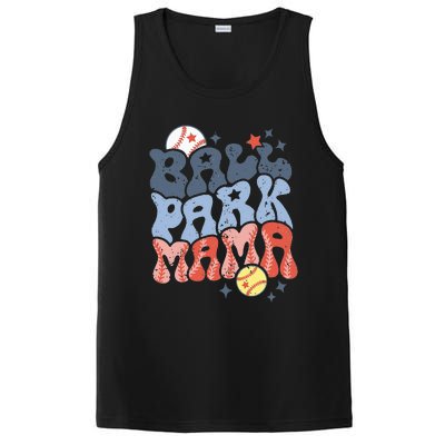 Ballpark Mama Baseball Mom Softball Mom Mothers Day Groovy PosiCharge Competitor Tank