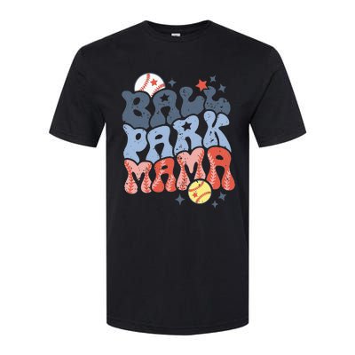 Ballpark Mama Baseball Mom Softball Mom Mothers Day Groovy Softstyle CVC T-Shirt