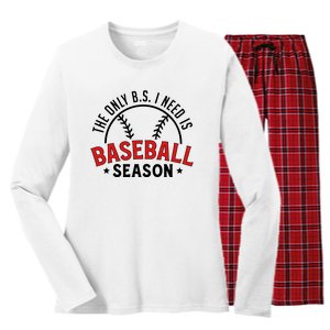 Baseball Mama Women's Long Sleeve Flannel Pajama Set 