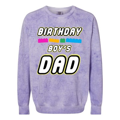 Building Master Block Dad Of Birthday Everything Awes0me Gift Colorblast Crewneck Sweatshirt