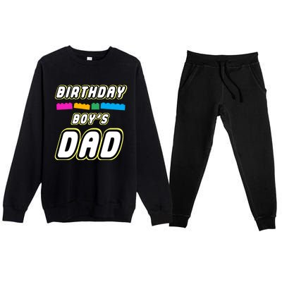 Building Master Block Dad Of Birthday Everything Awes0me Gift Premium Crewneck Sweatsuit Set