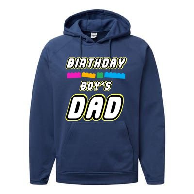 Building Master Block Dad Of Birthday Everything Awes0me Gift Performance Fleece Hoodie